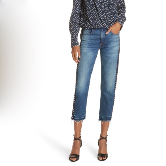 Ines Rhinestone Studded Tuxedo Stripe Jeans 27 - Picture 4 of 8